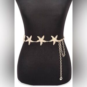 Gold or Silver Marine Life Metal Chain Statement Belt